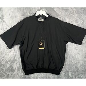 Zero Restriction Half Sleeve Lightweight Windshirt Mens Large New Black Snap